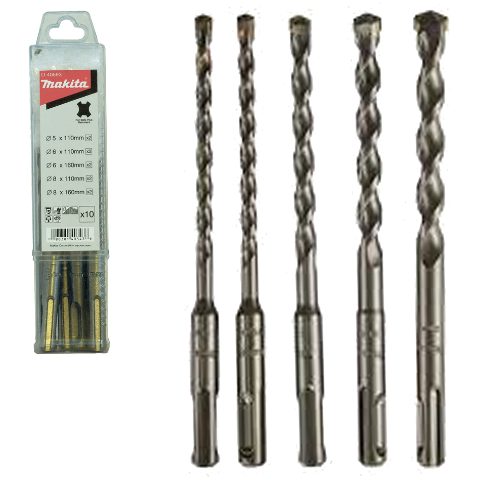 Makita D-40593 SDS-Plus Masonry Drill Bit Set 10Pcs | Makita by KHM Megatools Corp. Makita D-40593 SDS-Plus Masonry Drill Bit Set 10Pcs | Makita by KHM Megatools Corp.